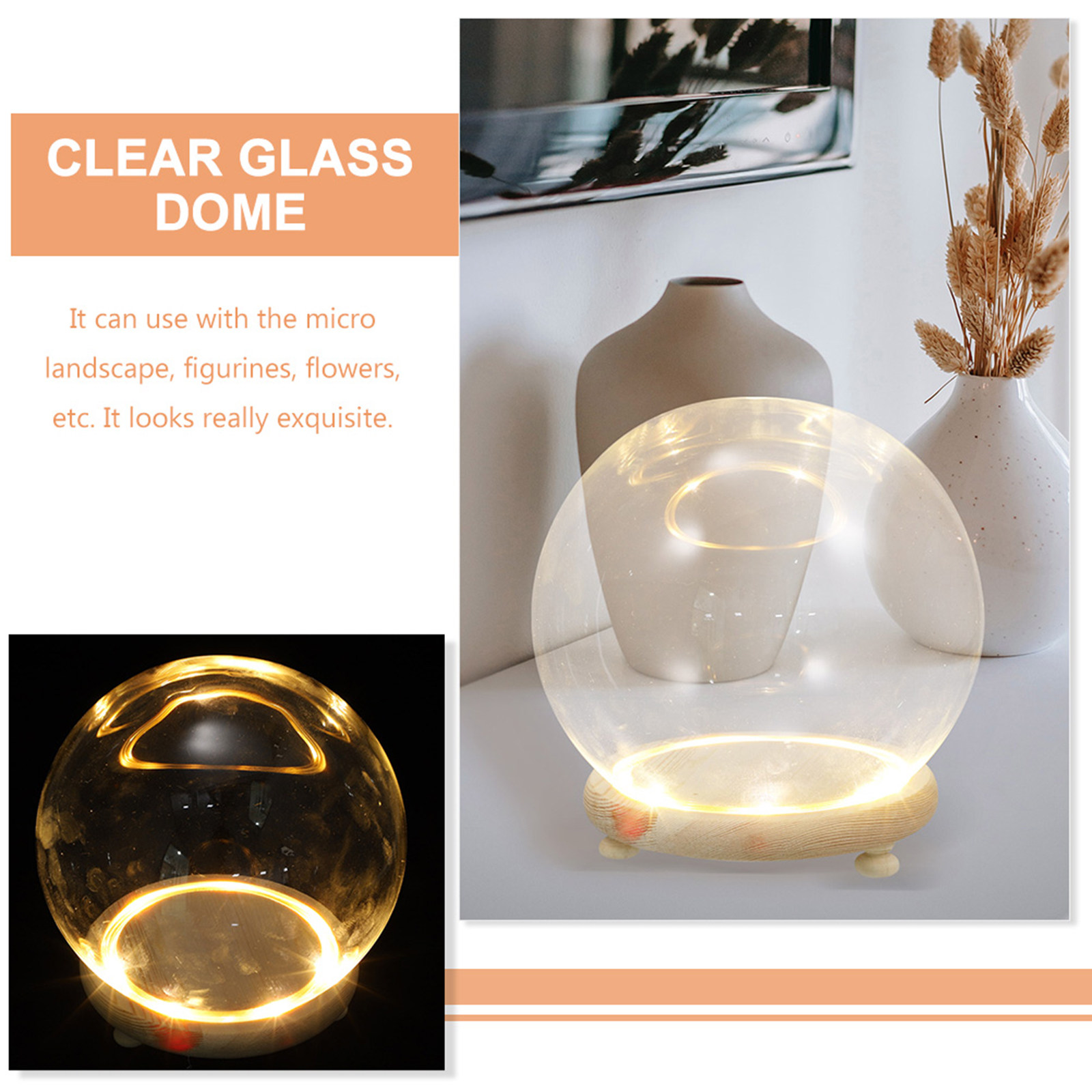 Cúpula de Cristal con Base de  - Plastic Dome Clear reseña y precio